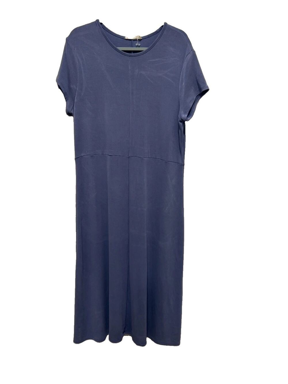Everlane The Tencel Short Sleeve Midi Butterknit Dress XXL Blue Dusk Minimalist